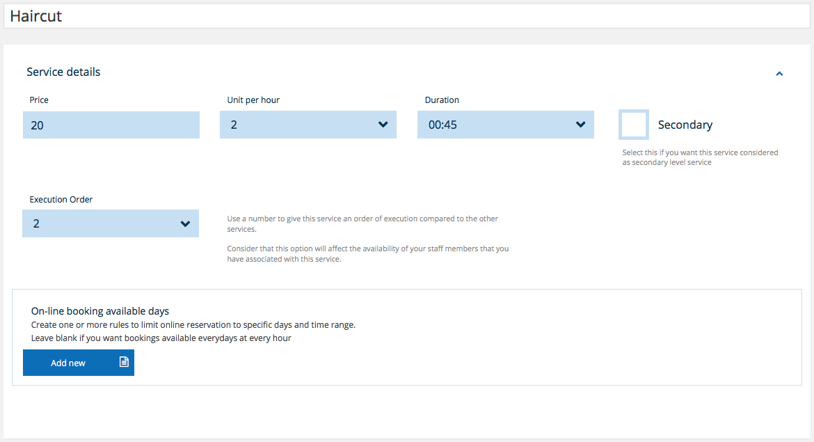 screenshot of Salon Booking System